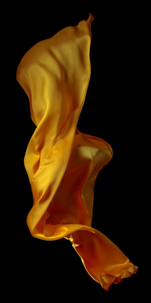 飘动的黄色织物。图片下载