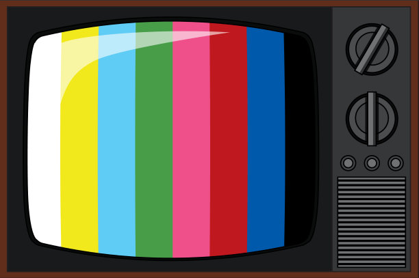 黑色复古电视隔离图片下载