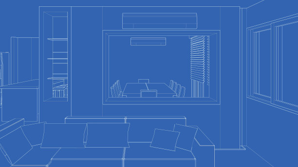 室内项目的3D插图图片下载