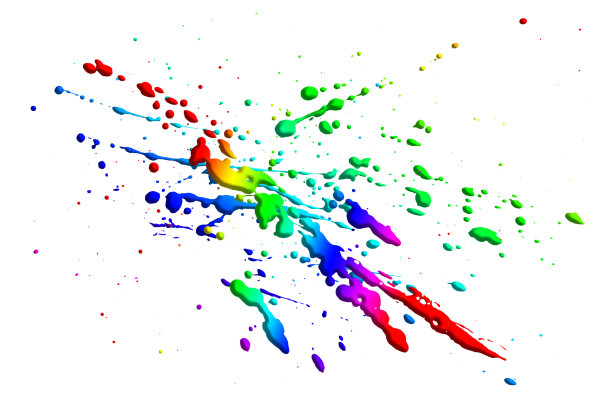 彩色的水滴孤立在白色的背景上，抽象的图案图片下载