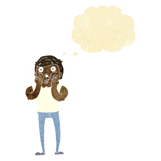 带有气泡的卡通喘气男子图片下载