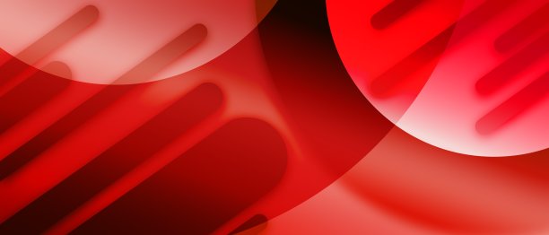 一套抽象的圆形图形元素在红色背景的宣传册图片下载