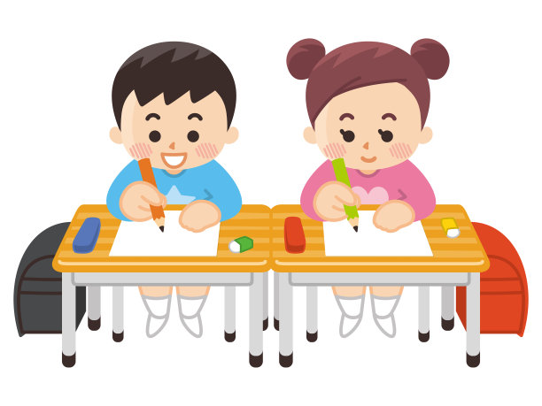 小学生在书桌前学习图片下载