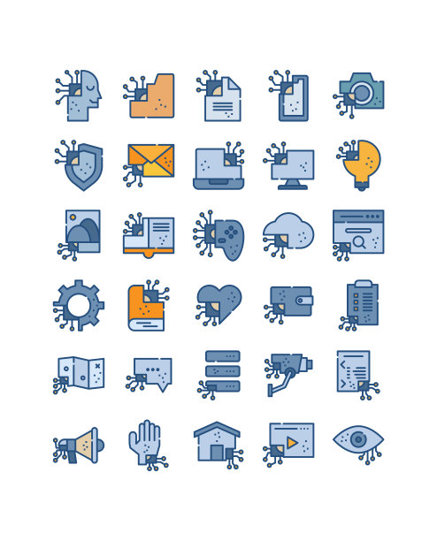 Ai人工智能填充轮廓网页图标图片下载