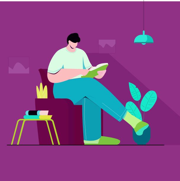 男人坐在扶手椅上读书图片下载