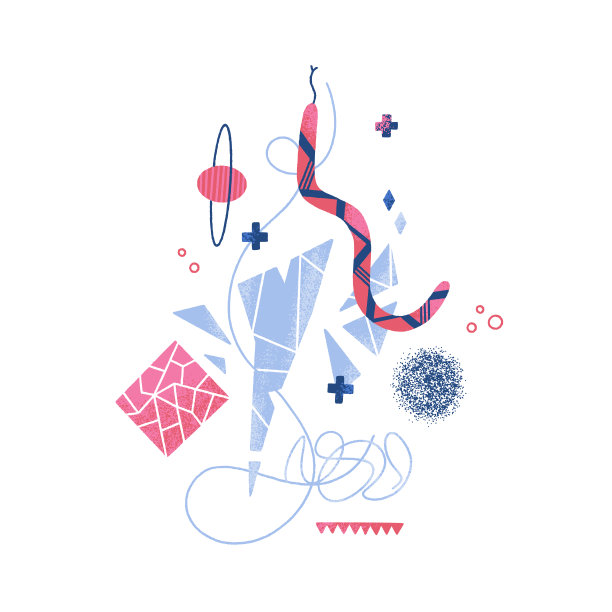 抽象神话神秘的组成蛇，碎玻璃，行星，不同的形状。现代艺术图片下载