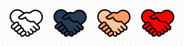 握手矢量图标集。握手的象征。友好握手图标。商务协议握手。图片下载