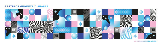 平面风格的抽象几何背景。包豪斯矢量设计。图片下载