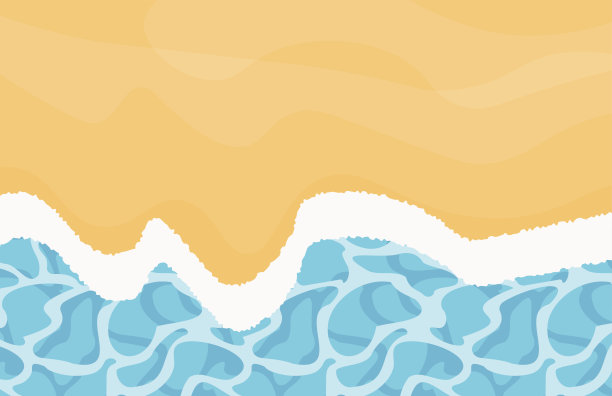 有波浪的矢量海滩。夏天的背景。复制空间，矢量插图图片下载