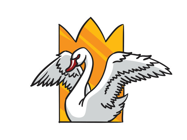 展翅戴王冠的天鹅图片下载