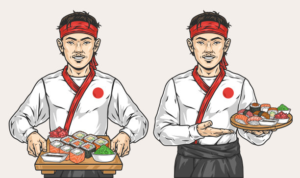 寿司师傅设置标签五颜六色图片下载