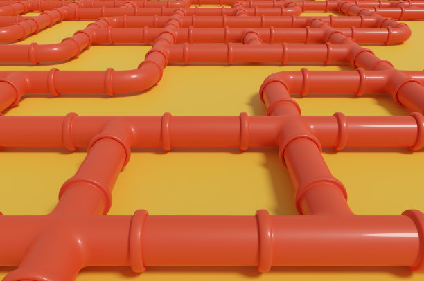 黄底红管。3 d演示。图片下载