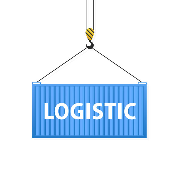货物集装箱物流。货物运输集装箱挂在吊钩上。进出口。世界范围内的海运或货物在世界范围内分配的概念。矢量图图片下载