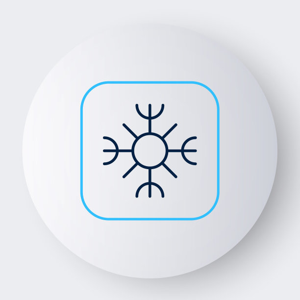 线雪花图标孤立在白色背景。彩色轮廓概念。向量图片下载