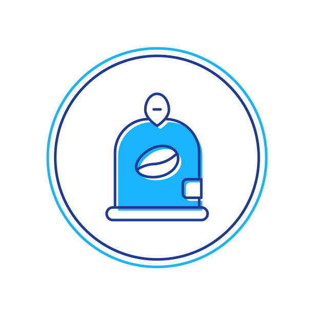 填充轮廓袋咖啡豆图标孤立在白色背景。向量图片下载