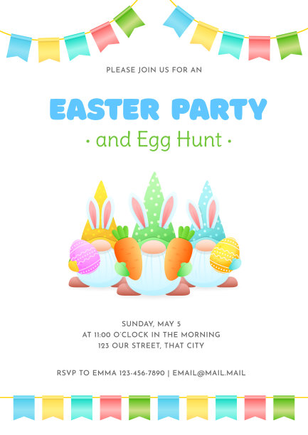 复活节派对和寻蛋邀请模板图片下载