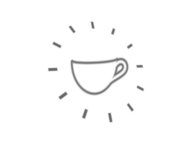 带咖啡杯的时钟图片下载