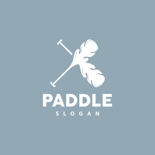 桨标志，船桨矢量，交叉桨图标，插图符号简单的设计图片下载