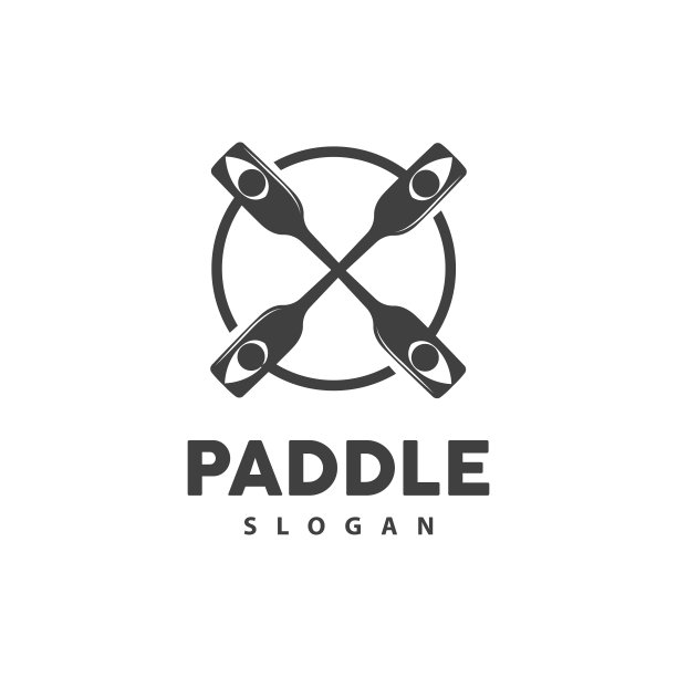 桨标志，船桨矢量，交叉桨图标，插图符号简单的设计图片下载