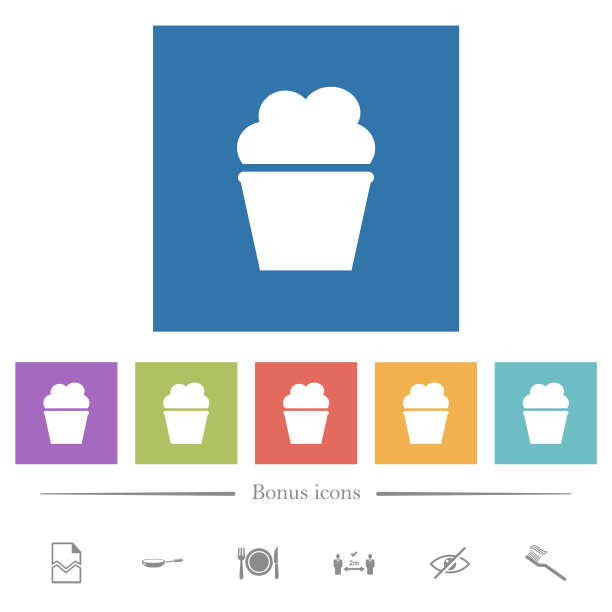 摇晃与奶油固体平面白色图标在方形背景图片下载