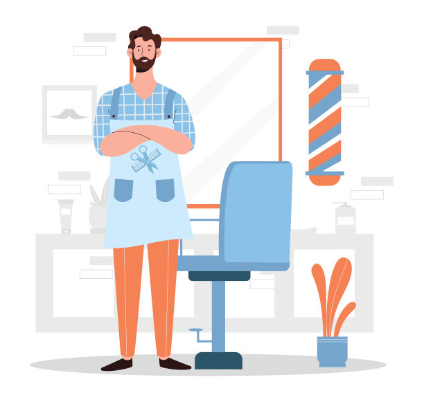 理发店在工作场所的概念图片下载