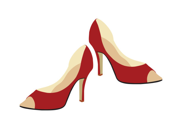 白色背景的红色女鞋。矢量插图的现代红色高跟鞋图片下载