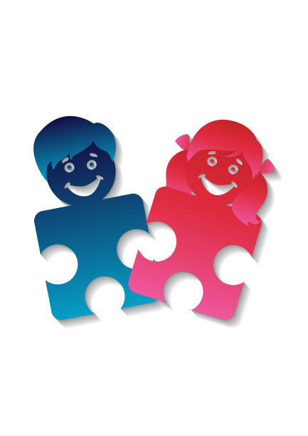 拼图形状的孩子图片下载