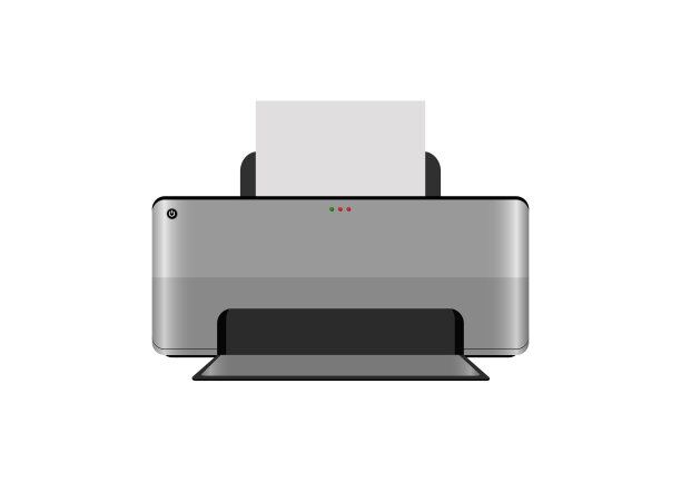 逼真的喷墨打印机隔离在白色背景上。喷墨打印机的矢量插图图片下载