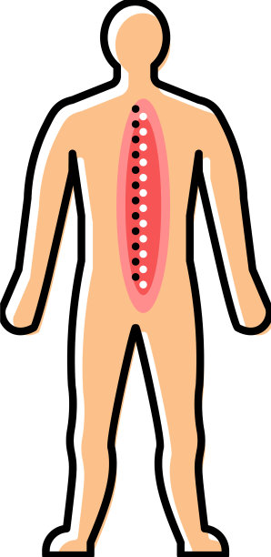 脊椎疼痛，身体疼痛的颜色图标图片下载