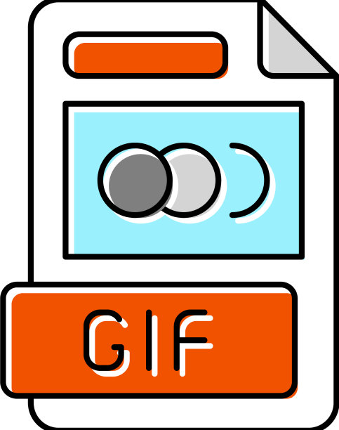 GIF文件格式文档彩色图标图片下载