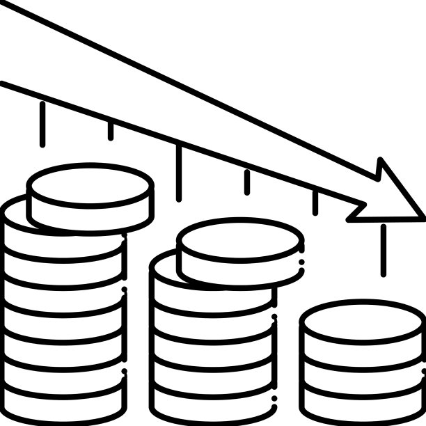跌跌跌走势金币线图标图片下载