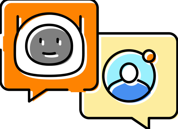 交流聊天机器人的颜色图标图片下载