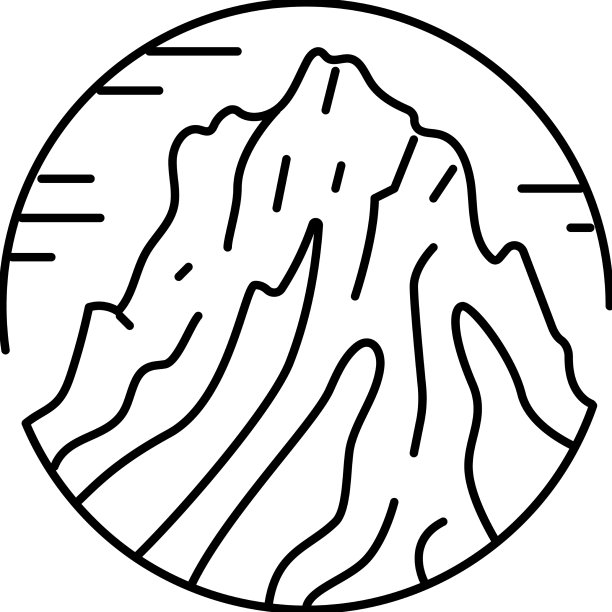 山峰山水线图标图片下载