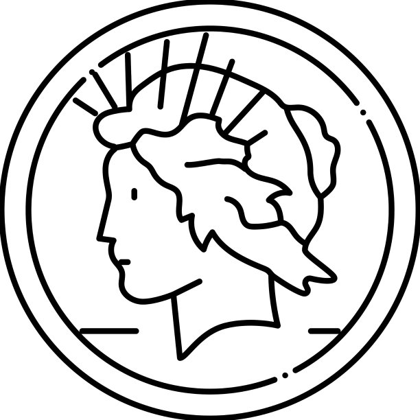 美元硬币线图标图片下载