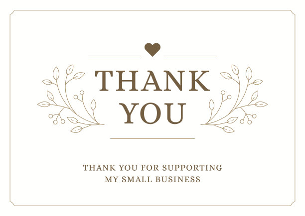 感谢商家支持复古卡片横幅单色线设计模板矢量插图图片下载