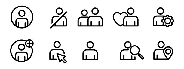 人物图标设置。男人的图标。人们的交流。团队图标设置。人物。一组人物图标。向量图片下载