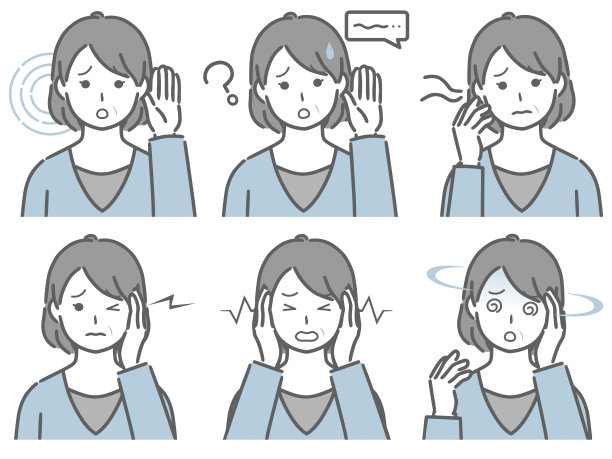 中年妇女，耳朵有问题图片下载