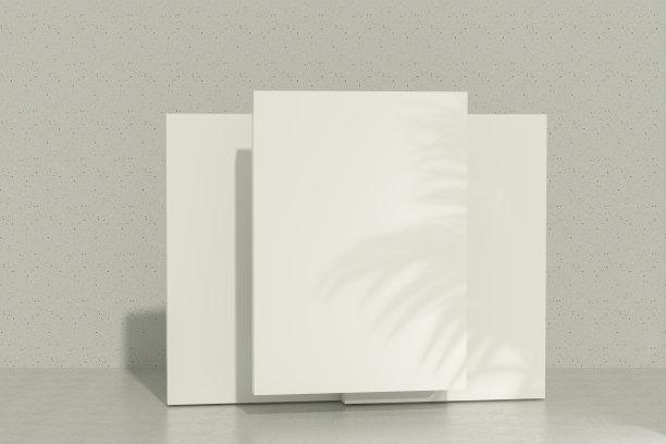 空白页，灰色背景上有阴影。你的设计模型。图片下载
