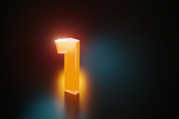 橙色一号在黑色背景上发光图片下载