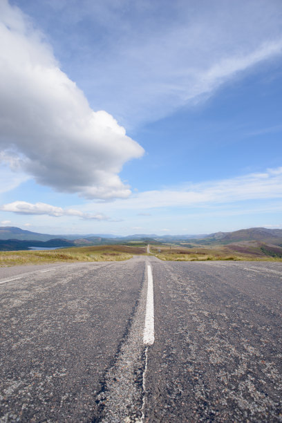 美丽的开放道路景观高地苏格兰图片下载