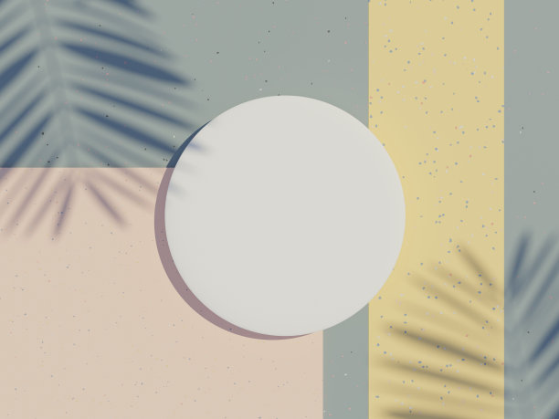 三维抽象白色平台展示产品和化妆品与水磨石理念的概念。最小的平台模拟和广告。渲染网页横幅的几何设计场景。图片下载