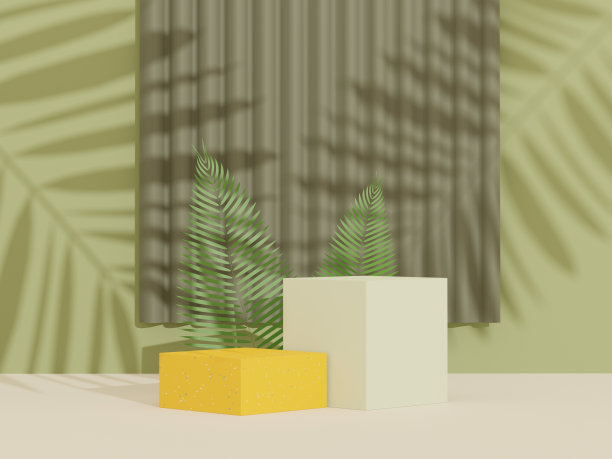 三维抽象白色平台展示产品和化妆品与水磨石理念的概念。最小的平台模拟和广告。渲染网页横幅的几何设计场景。图片下载