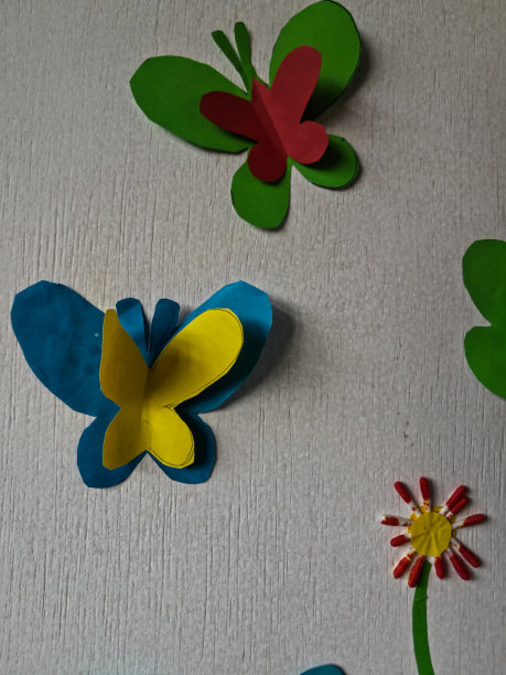 纸蝴蝶。对象，元素，设计，静物概念。图片下载