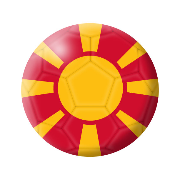 马其顿足球足球三维插图与剪辑路径图片下载