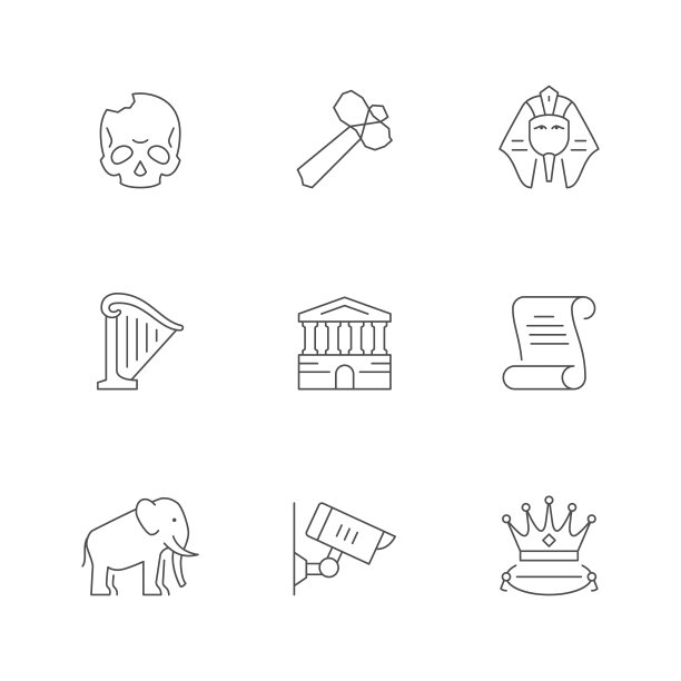 设置博物馆线条图标图片下载