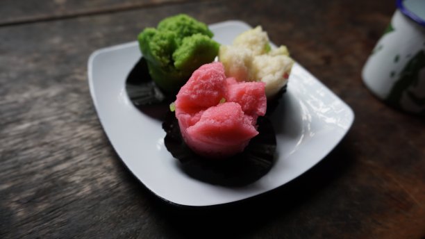 Kue Mangkok(中国发糕)被称为幸运蛋糕图片下载