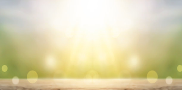 世界环境和地球日，模糊的自然绿色和虚化的阳光抽象背景图片下载