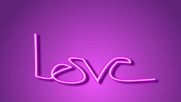 爱情霓虹灯情人节背景图片下载