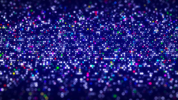 来自蓝色闪光点的未来主义背景。抽象网格背景。大数据可视化。3 d渲染。图片下载