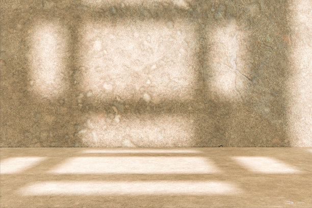 空旷的室内空间地面温和与明暗对比。图片下载